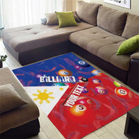 Personalised Philippines Billiards Area Rug Cue With Balls Flag Style - Polynesian Pride
