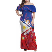 Personalised Philippines Billiards Family Matching Off Shoulder Maxi Dress and Hawaiian Shirt Cue With Balls Flag Style - Polynesian Pride