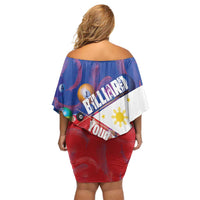 Personalised Philippines Billiards Family Matching Off Shoulder Short Dress and Hawaiian Shirt Cue With Balls Flag Style - Polynesian Pride