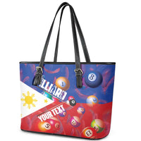 Personalised Philippines Billiards Leather Tote Bag Cue With Balls Flag Style - Polynesian Pride