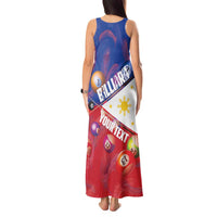 Personalised Philippines Billiards Tank Maxi Dress Cue With Balls Flag Style - Polynesian Pride