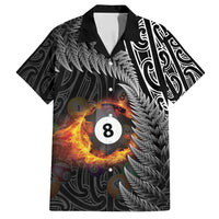 Personalised New Zealand Billiards Family Matching Puletasi and Hawaiian Shirt Maori Fern On Fire 8 Ball - Polynesian Pride