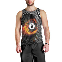 Personalised New Zealand Billiards Men Tank Top Maori Fern On Fire 8 Ball - Polynesian Pride