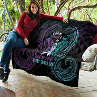 Suicide Awareness Memorial Quilt I Wear Purple and Teal For Someone I Miss - Polynesian Pride