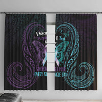 Suicide Awareness Memorial Window Curtain I Wear Purple and Teal For Someone I Miss - Polynesian Pride