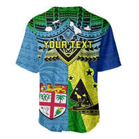Custom Malampa Fiji Day Baseball Jersey Together We Grow Proud Polynesian Tapa Artsy LT14 - Polynesian Pride