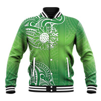 Polynesia Depression Awareness Baseball Jacket Sunflower Green Ribbons Polynesian Tattoo