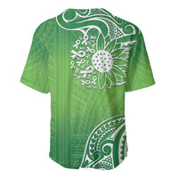 Polynesia Depression Awareness Baseball Jersey Sunflower Green Ribbons Polynesian Tattoo
