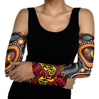 Celebrating 50 Years Papua New Guinea Arm Sleeves Aboriginal Mix Papuan Pattern - Polynesian Pride