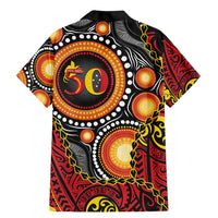 Celebrating 50 Years Papua New Guinea Family Matching Mermaid Dress and Hawaiian Shirt Aboriginal Mix Papuan Pattern - Polynesian Pride
