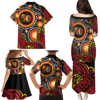 Celebrating 50 Years Papua New Guinea Family Matching Puletasi and Hawaiian Shirt Aboriginal Mix Papuan Pattern - Polynesian Pride