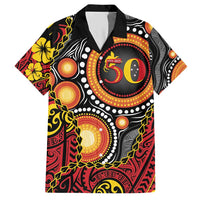 Celebrating 50 Years Papua New Guinea Hawaiian Shirt Aboriginal Mix Papuan Pattern - Polynesian Pride