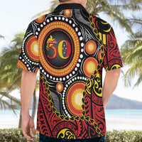 Celebrating 50 Years Papua New Guinea Hawaiian Shirt Aboriginal Mix Papuan Pattern - Polynesian Pride