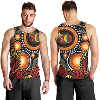 Celebrating 50 Years Papua New Guinea Men Tank Top Aboriginal Mix Papuan Pattern - Polynesian Pride