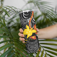 Celebrating 50 Years Papua New Guinea Skinny Tumbler Aboriginal Mix Papuan Pattern - Polynesian Pride