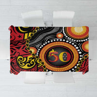 Celebrating 50 Years Papua New Guinea Tablecloth Aboriginal Mix Papuan Pattern - Polynesian Pride