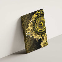 Vanuatu Canvas Wall Art Hibisus Polynesian Pattern Gold - Polynesian Pride