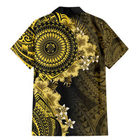 Vanuatu Family Matching Mermaid Dress and Hawaiian Shirt Hibisus Polynesian Pattern Gold - Polynesian Pride