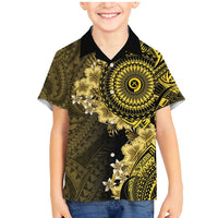 Vanuatu Family Matching Mermaid Dress and Hawaiian Shirt Hibisus Polynesian Pattern Gold - Polynesian Pride
