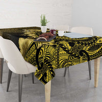 Vanuatu Tablecloth Hibisus Polynesian Pattern Gold - Polynesian Pride