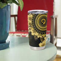 Vanuatu Tumbler Cup Hibisus Polynesian Pattern Gold - Polynesian Pride