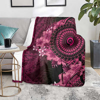 Vanuatu Blanket Hibisus Polynesian Pattern Pink - Polynesian Pride