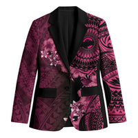 Vanuatu Blazer Hibisus Polynesian Pattern Pink - Polynesian Pride
