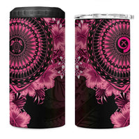 Vanuatu 4 in 1 Can Cooler Tumbler Hibisus Polynesian Pattern Pink - Polynesian Pride