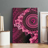 Vanuatu Canvas Wall Art Hibisus Polynesian Pattern Pink - Polynesian Pride