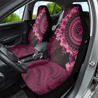 Vanuatu Car Seat Cover Hibisus Polynesian Pattern Pink - Polynesian Pride