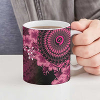 Vanuatu Ceramic Mug Hibisus Polynesian Pattern Pink - Polynesian Pride