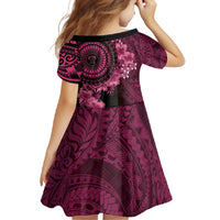 Vanuatu Family Matching Short Sleeve Bodycon Dress and Hawaiian Shirt Hibisus Polynesian Pattern Pink - Polynesian Pride
