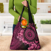 Vanuatu Grocery Bag Hibisus Polynesian Pattern Pink - Polynesian Pride