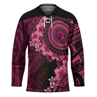 Vanuatu Hockey Jersey Hibisus Polynesian Pattern Pink - Polynesian Pride