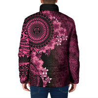Vanuatu Padded Jacket Hibisus Polynesian Pattern Pink - Polynesian Pride