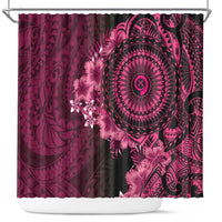 Vanuatu Shower Curtain Hibisus Polynesian Pattern Pink - Polynesian Pride
