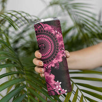 Vanuatu Skinny Tumbler Hibisus Polynesian Pattern Pink - Polynesian Pride