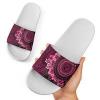 Vanuatu Slide Sandals Hibisus Polynesian Pattern Pink - Polynesian Pride