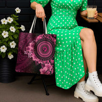 Vanuatu Tote Bag Hibisus Polynesian Pattern Pink - Polynesian Pride