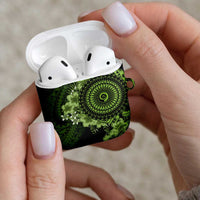 Vanuatu AirPods Case Hibisus Polynesian Pattern Green - Polynesian Pride