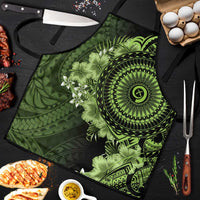 Vanuatu Apron Hibisus Polynesian Pattern Green - Polynesian Pride
