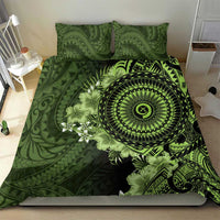 Vanuatu Bedding Set Hibisus Polynesian Pattern Green - Polynesian Pride