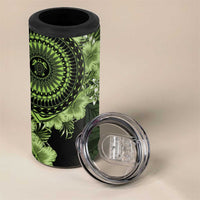 Vanuatu 4 in 1 Can Cooler Tumbler Hibisus Polynesian Pattern Green - Polynesian Pride