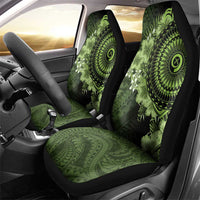 Vanuatu Car Seat Cover Hibisus Polynesian Pattern Green - Polynesian Pride