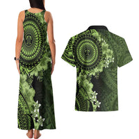 Vanuatu Couples Matching Tank Maxi Dress and Hawaiian Shirt Hibisus Polynesian Pattern Green - Polynesian Pride