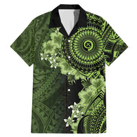 Vanuatu Family Matching Mermaid Dress and Hawaiian Shirt Hibisus Polynesian Pattern Green - Polynesian Pride