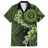 Vanuatu Family Matching Off Shoulder Maxi Dress and Hawaiian Shirt Hibisus Polynesian Pattern Green - Polynesian Pride
