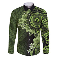 Vanuatu Family Matching Off Shoulder Short Dress and Hawaiian Shirt Hibisus Polynesian Pattern Green - Polynesian Pride