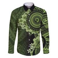 Vanuatu Family Matching Short Sleeve Bodycon Dress and Hawaiian Shirt Hibisus Polynesian Pattern Green - Polynesian Pride