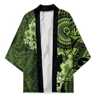 Vanuatu Kimono Hibisus Polynesian Pattern Green - Polynesian Pride
